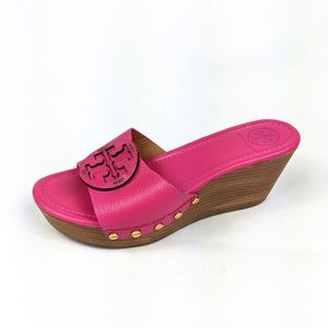 TORY BURCH Pink Wedge Sandal Mule Size 9.5